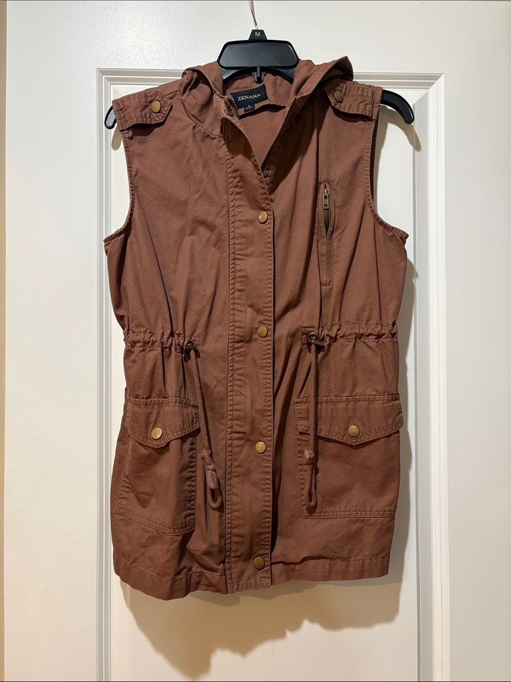 Zenana Outfitters Sleeveless Utility Jacket in Dusty Rose
